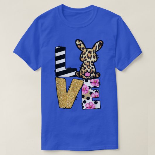 Bunny Gnome Liebe Leopard Bunny Osterferien T-Shirt (Design vorne)