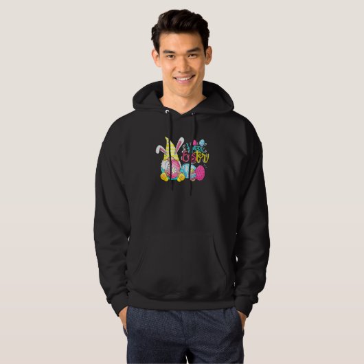 Bunny Gnome Rabbit Eggs Hunting Happy Easter Day F Hoodie (Vorne ganz)