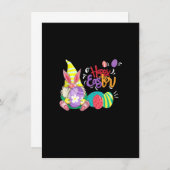 Bunny Gnome Rabbit Eggs Jagd Funny Happy Oster Einladung (Vorne/Hinten)
