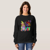 Bunny Gnome Rabbit Eggs Jagd Funny Happy Oster Sweatshirt (Vorne ganz)