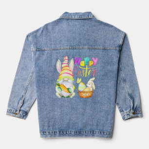 Bunny Gnome Rabbit Eggs Jagd glückliche Osterfeier Jeansjacke