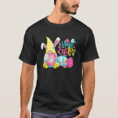 Bunny Gnome Rabbit Eggs Jagd glückliche Osterfeier T-Shirt (Vorderseite)