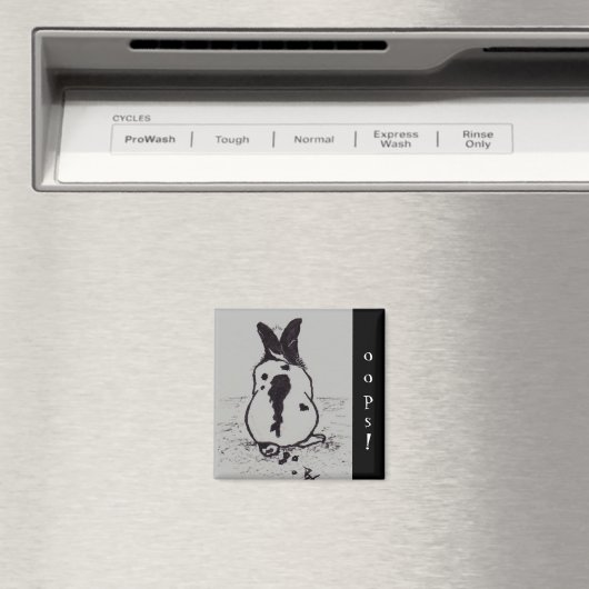 Bunny Go Oops aceo Magnet (In Situ (Geschirrspüler))