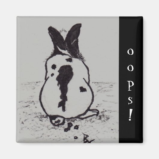Bunny Go Oops aceo Magnet (Vorne)