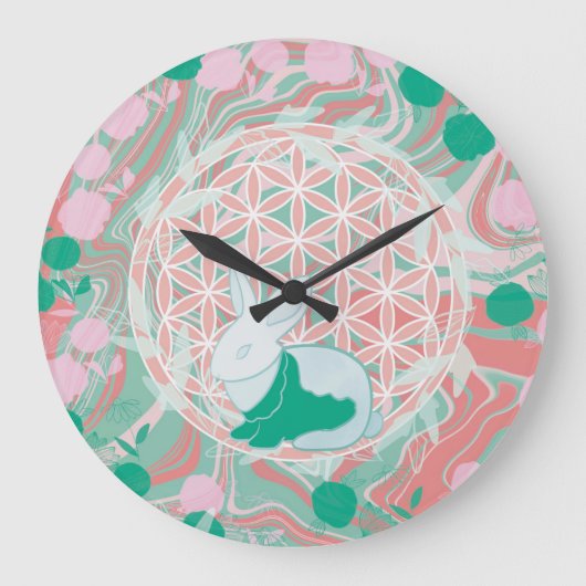 Bunny Große Wanduhr (Vorderseite)