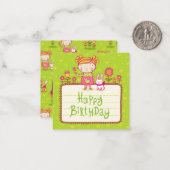 Bunny Happy Birthday Mitteilungskarte (Vorderseite/Rückseite Beispiel)