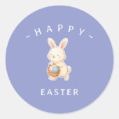 Bunny Happy Easter Round Stickers (Vorderseite)