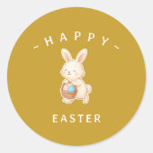 Bunny Happy Easter Round Stickers (Vorderseite)