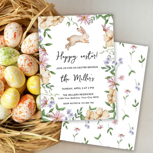 Bunny Happy Oaster Brunch Einladung
