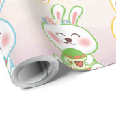 Bunny Happy Osterday Pattern Wrapping Paper Geschenkpapier (Rolleneckpunkt)