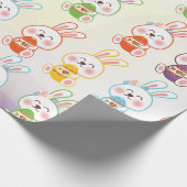 Bunny Happy Osterday Pattern Wrapping Paper Geschenkpapier (Ecke)