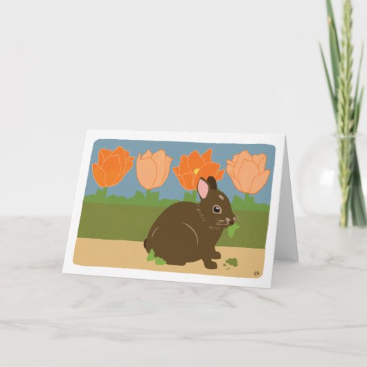 Bunny Happy Spring Card Karte (Vorderseite)