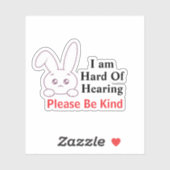 Bunny Hard Hearing Aufkleber (Blatt)