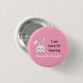 Bunny Hard Hearing Button (Vorne & Hinten)
