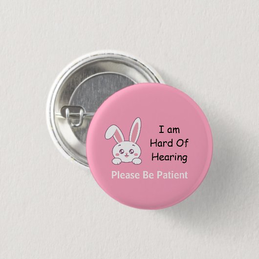 Bunny Hard Hearing Button (Vorne & Hinten)