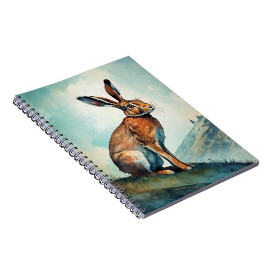 Bunny Hare auf einem Hügel | Notizbuch Notizblock (Rechte Seite)