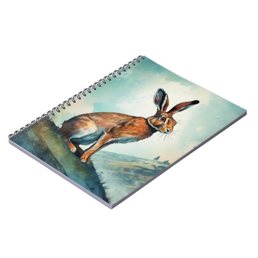 Bunny Hare auf einem Hügel | Notizbuch Notizblock (Linke Seite)