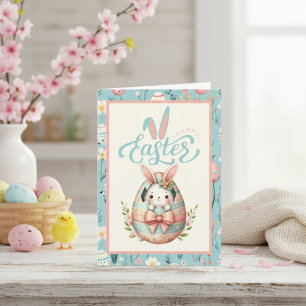 Bunny Hatching from Egg Happy Oaster Custom Feiertagskarte