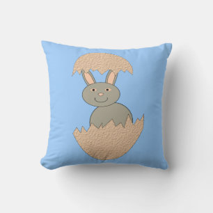 Bunny Hatching from Egg Weird Pillow Kissen