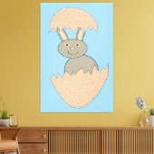 Bunny Hatching von Egg Weird Canvas Print Leinwanddruck (Insitu (Wohnzimmer))