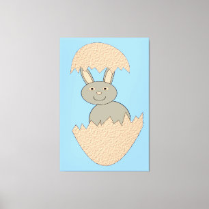 Bunny Hatching von Egg Weird Canvas Print Leinwanddruck