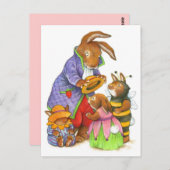 Bunny Hats von Katy Bratun Postkarte (Vorne/Hinten)