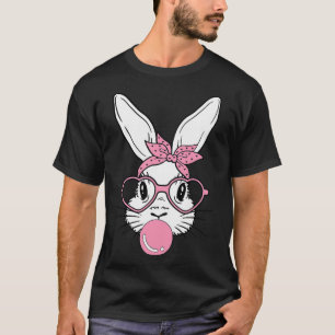 Bunny Heart Brille Bubblegum for Women Kids Easte T-Shirt