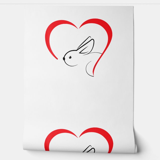 Bunny Heart - Kaninchen Tapete (Abrollen)