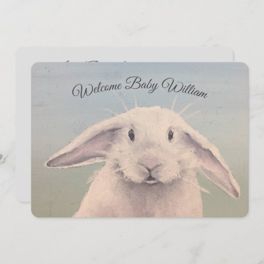 Bunny Hello Einladung (Vorne/Hinten)