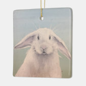 Bunny Hello Keramikornament (Links)