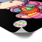 Bunny Hippo Osterfest Jagd Eier Basket Frische Pas Poster (Ecke)