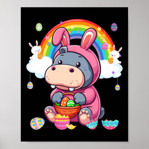 Bunny Hippo Osterfest Jagd Eier Basket Frische Pas Poster
