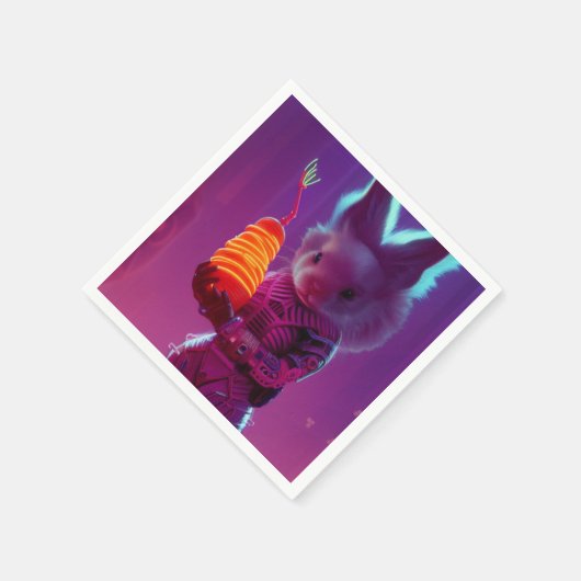 Bunny Holding a Carrot Serviette (Ecke)