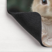 Bunny Holding a Pink Peony Mousepad (Ecke)