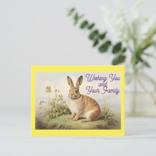 Bunny Holiday Postcard Feiertagspostkarte (Stehend Vorderseite)