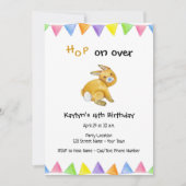 Bunny Hop Einladung zum Geburtstag (Vorderseite)