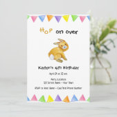 Bunny Hop Einladung zum Geburtstag (Stehend Vorderseite)