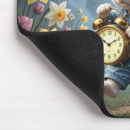 Bunny Hopping With an Alarm Clock Mousepad (Ecke)
