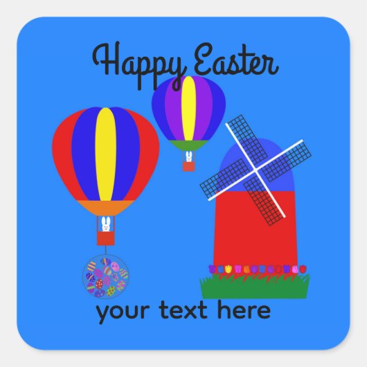 Bunny Hot Air Ballon #1-2 Stickers (Vorderseite)