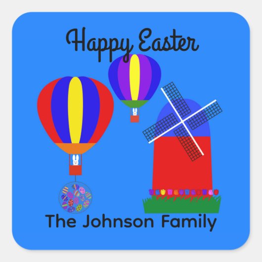 Bunny Hot Air Ballon #1 Stickers (Vorderseite)