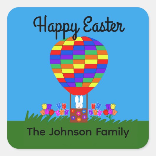 Bunny Hot Air Ballon #3 Stickers (Vorderseite)