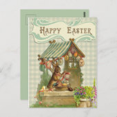 Bunny House Happy Oaster Postkarte (Vorne/Hinten)