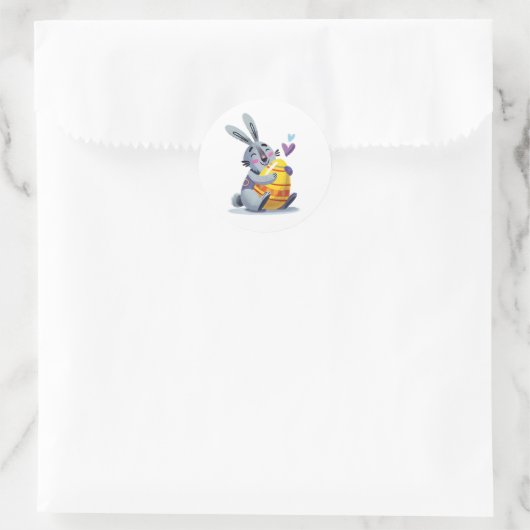 Bunny Hugging Egg Sticker (Tasche)