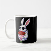 Bunny Hugging Valentine Flower Bunny Kaffeetasse (Links)