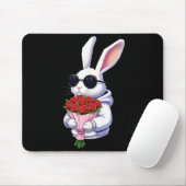 Bunny Hugging Valentine Flower Bunny Mousepad (Mit Mouse)