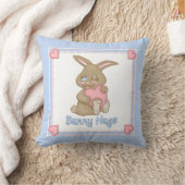 Bunny Hugs Blue Kissen (Decke)