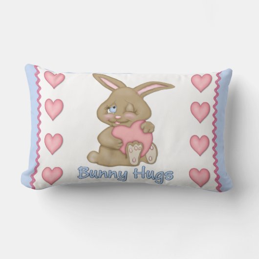 Bunny Hugs Blue Lendenkissen (Vorderseite)