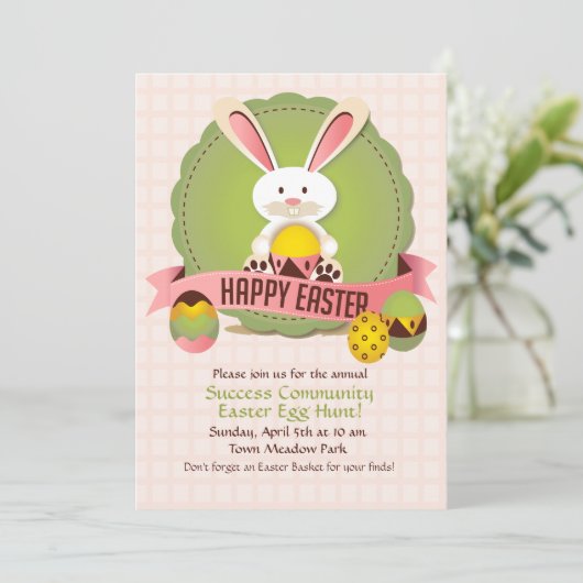 Bunny Hugs Einladung (Stehend Vorderseite)