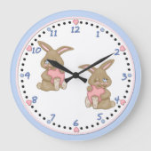 Bunny Hugs Große Wanduhr (Vorderseite)