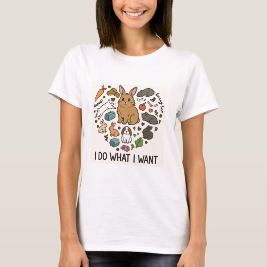 Bunny "I Do What I Want" Tote Bag –Funny Rabbit T-Shirt (Vorderseite)